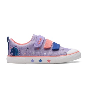 Παιδικό πάνινο Clarks Foxing Play Kid Purple Canvas